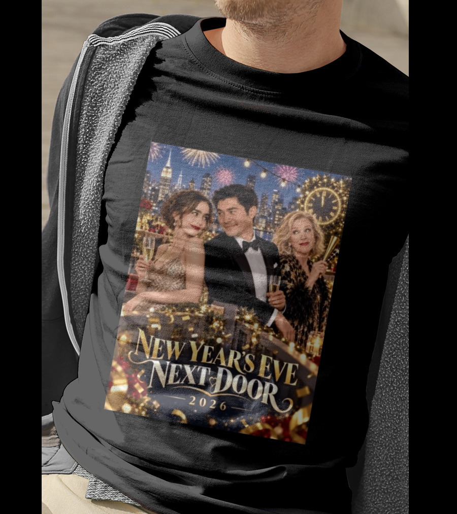 New Year's Eve Next Door 2026 Celebration With Charming Guests And Fireworks T-Shirt