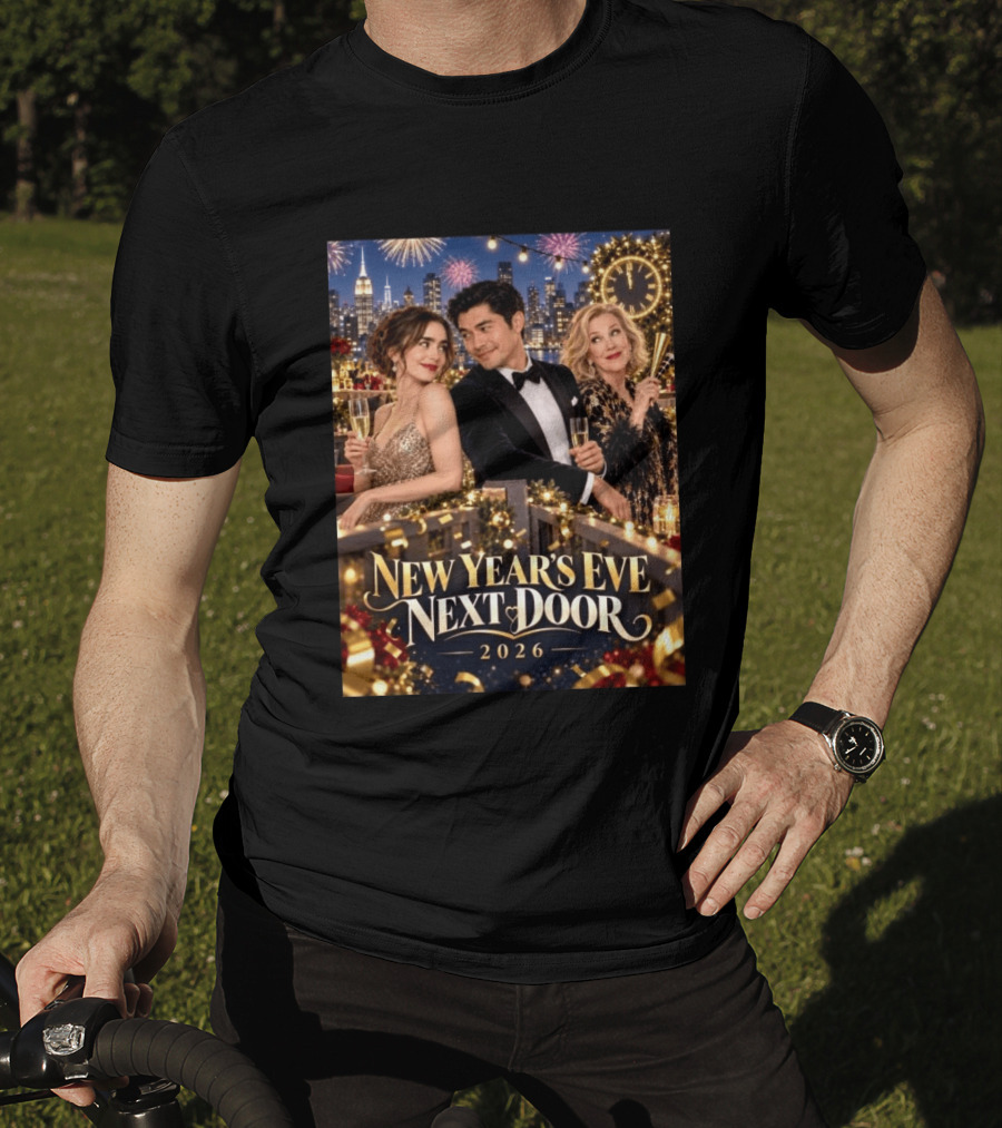 New Year's Eve Next Door 2026 Celebration With Charming Guests And Fireworks T-Shirt