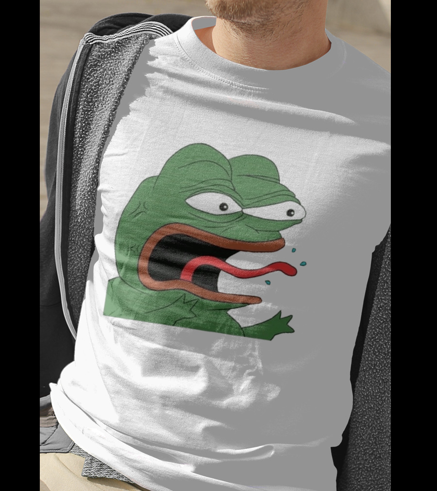 Angry Pepe Frog Meme Tongue Out Reaction Image T-Shirt