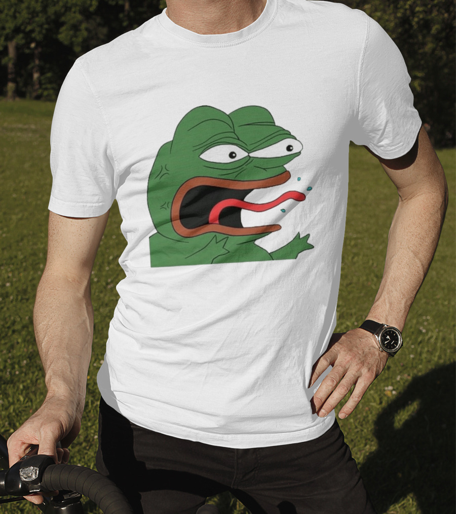 Angry Pepe Frog Meme Tongue Out Reaction Image T-Shirt