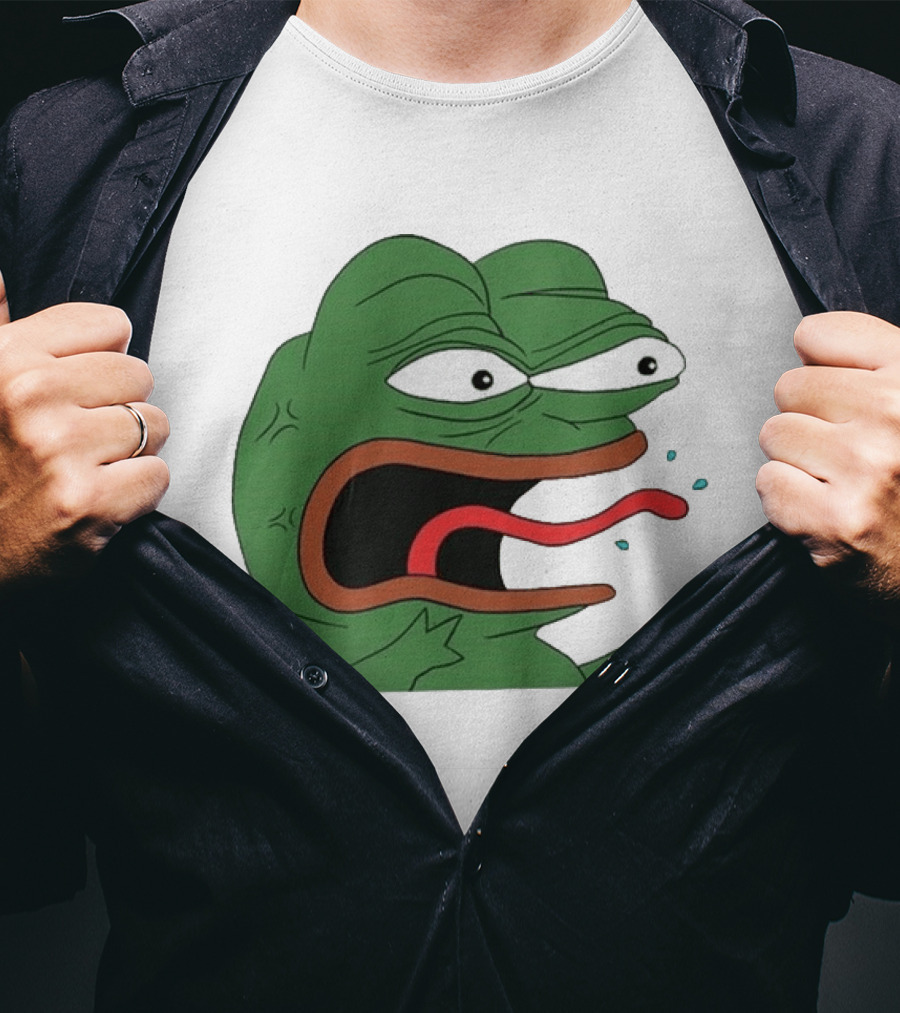 Angry Pepe Frog Meme Tongue Out Reaction Image T-Shirt