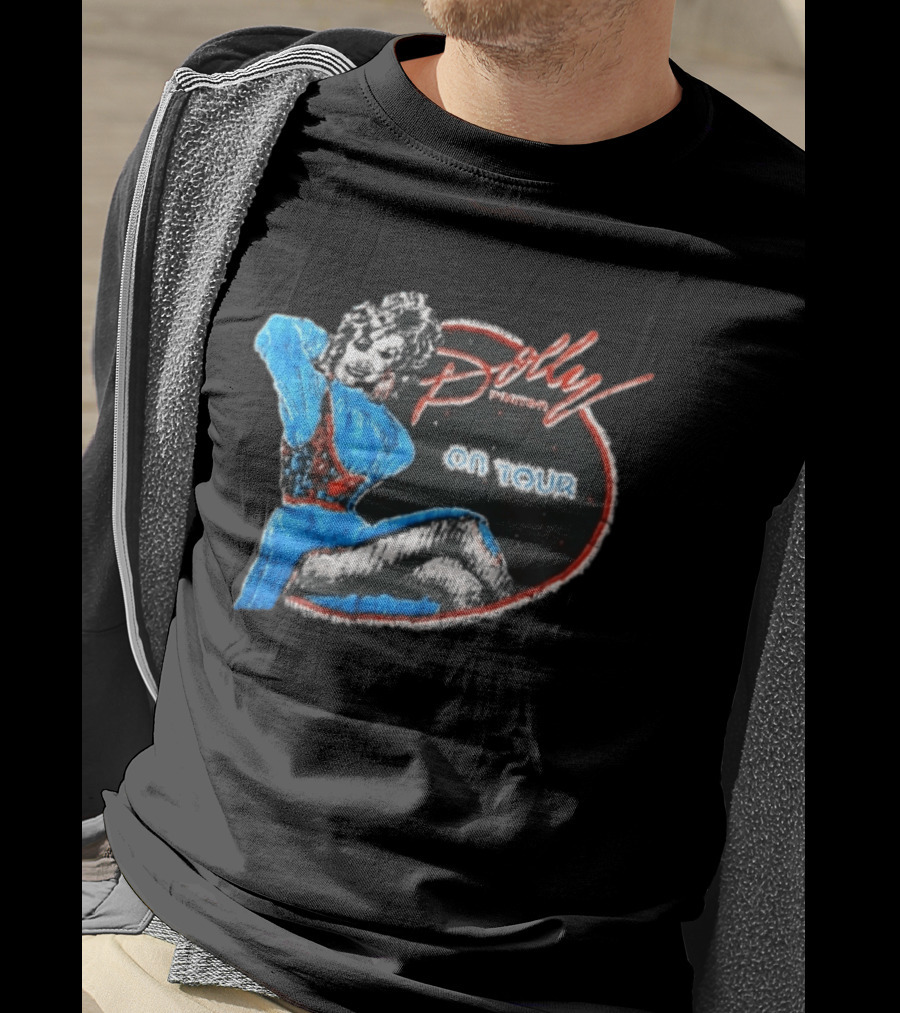Dolly Parton On Tour Distressed Pinup Style Oval Frame T-Shirt