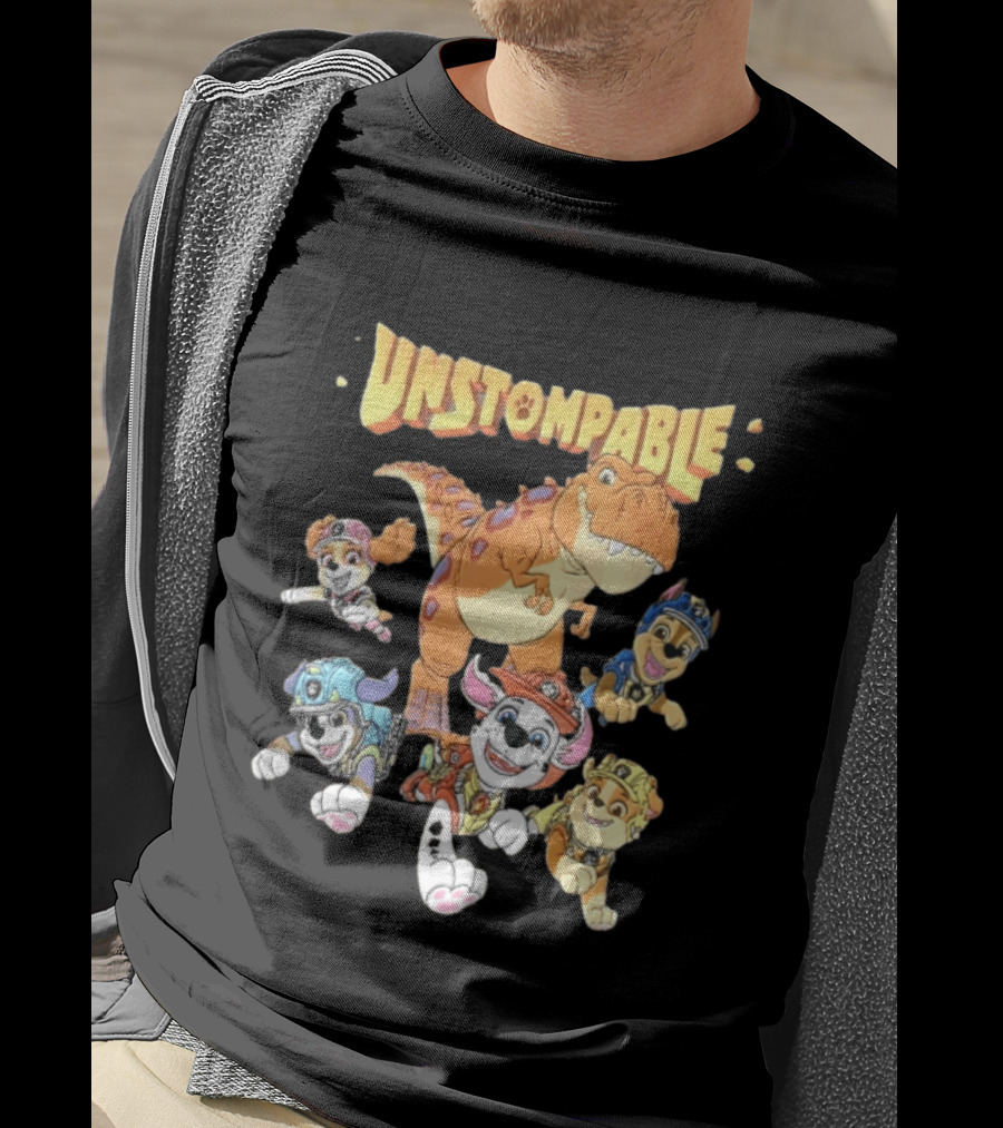 Paw Patrol Unstompable Pups With Tyrannosaurus Dinosaur Adventure T-Shirt