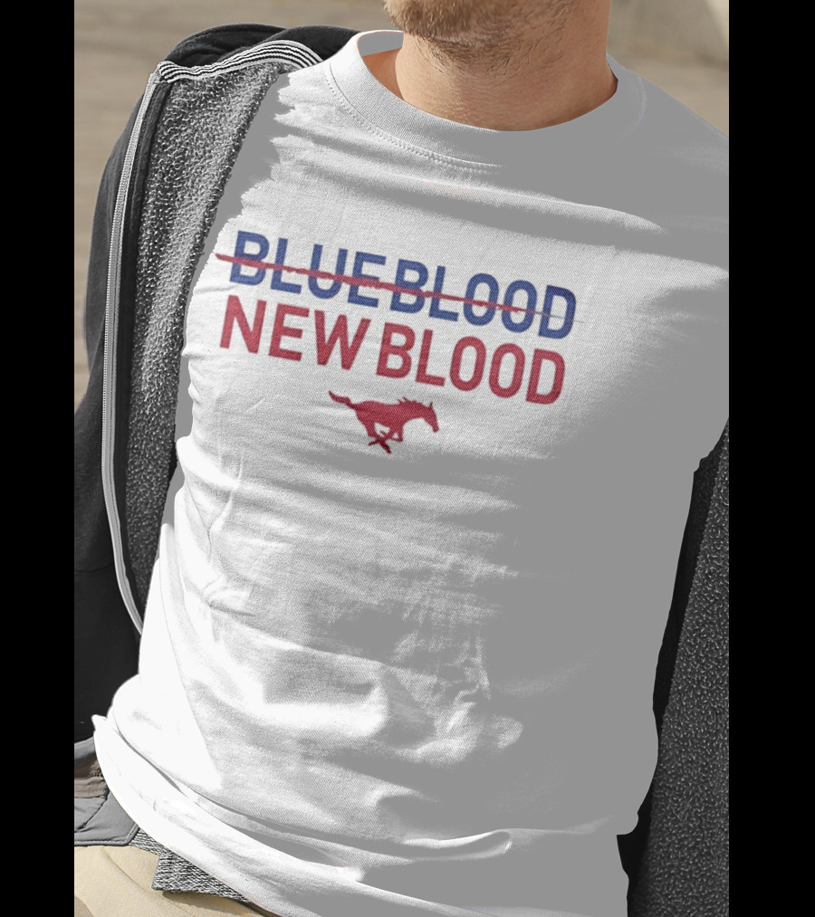 Blue Blood New Blood SMU Mustangs Southern Methodist University T-Shirt
