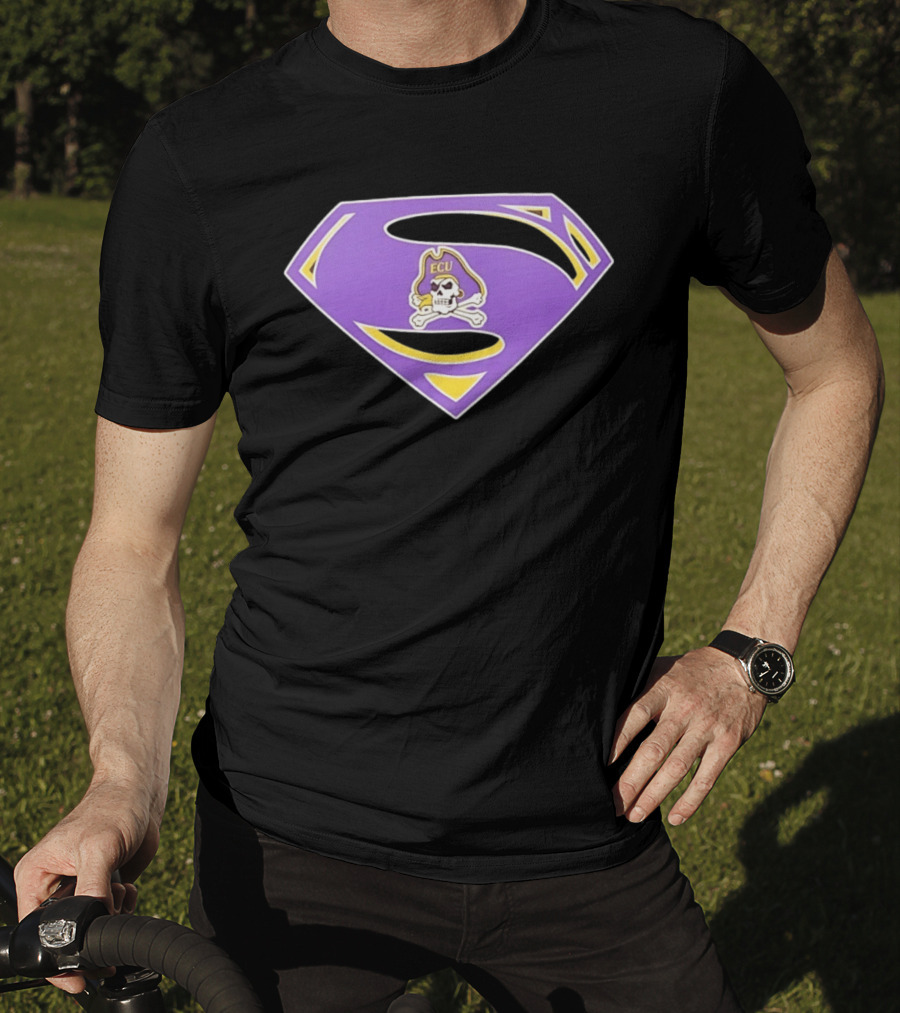 East Carolina University Pirates ECU Skull Superman T-Shirt