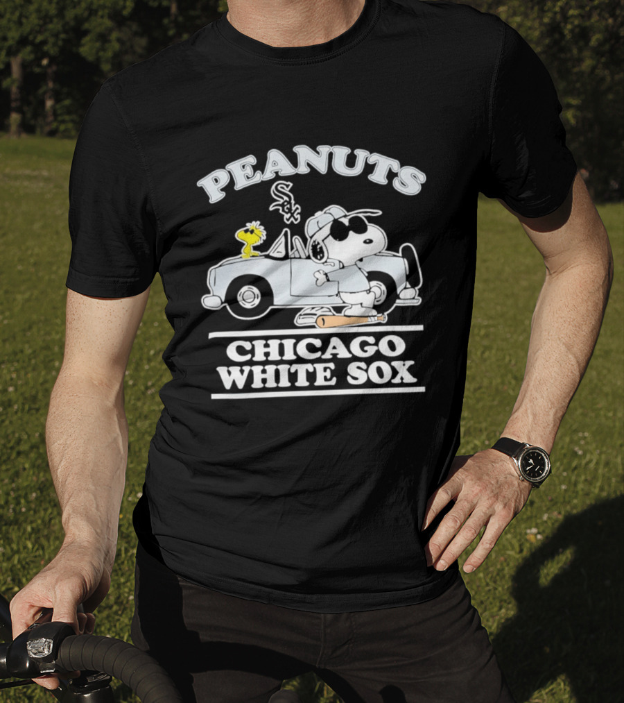 Peanuts Snoopy Woodstock In Car Chicago White Sox Baseball T-Shirt