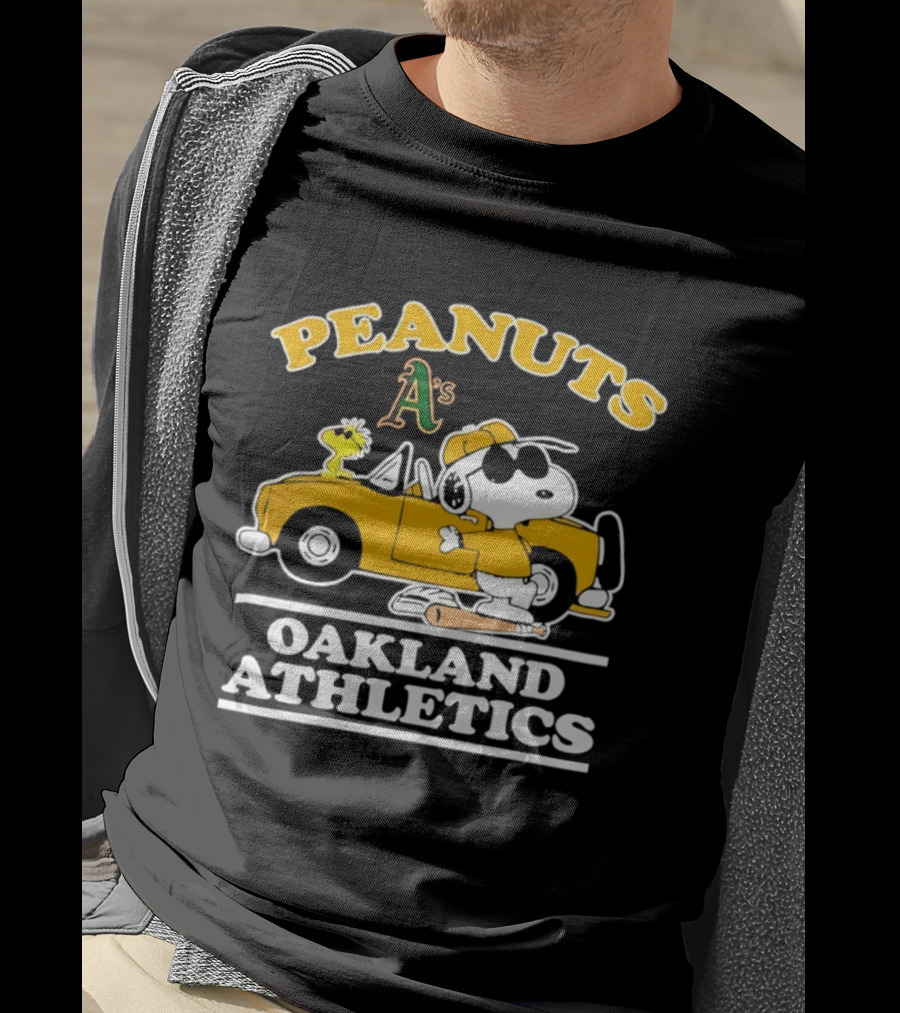 Peanuts Snoopy Woodstock Oakland Athletics A's T-Shirt