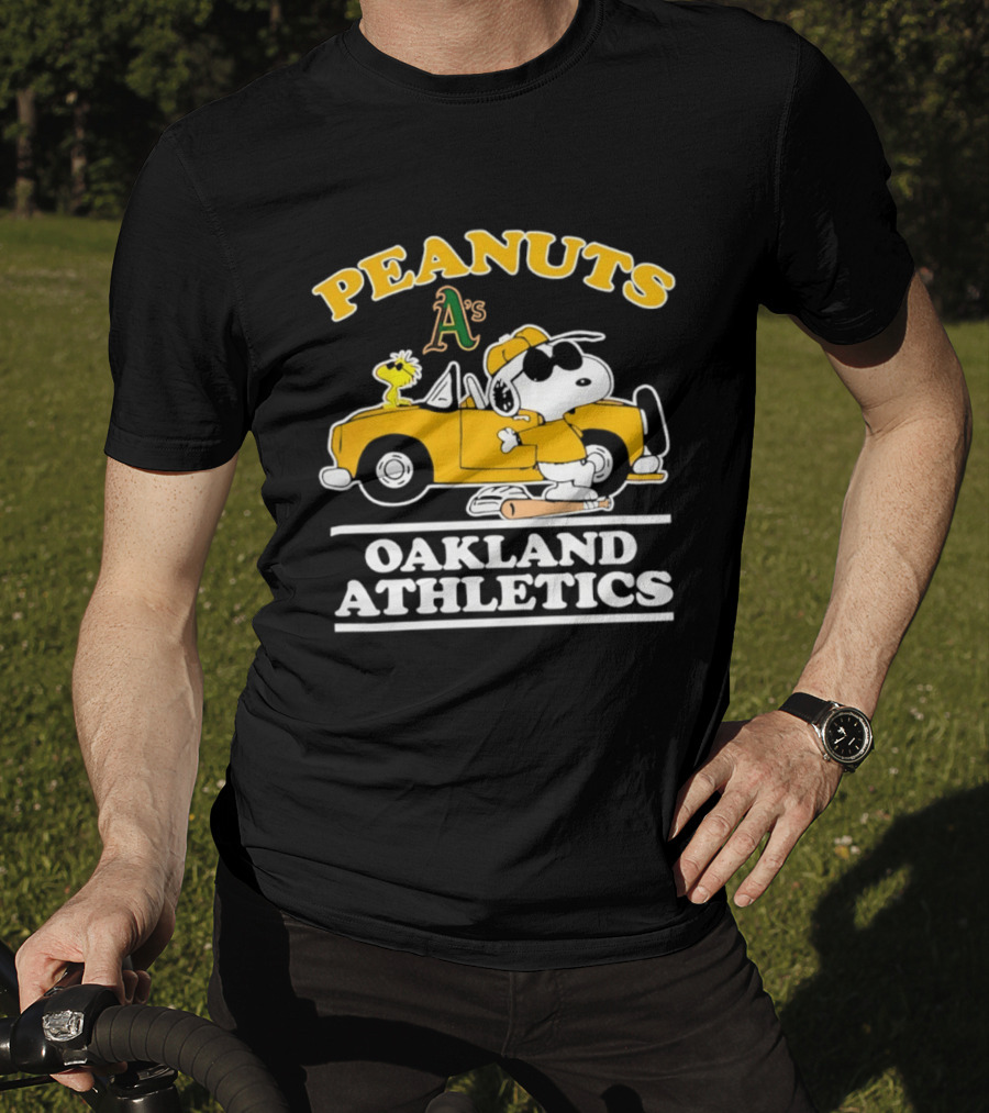 Peanuts Snoopy Woodstock Oakland Athletics A's T-Shirt