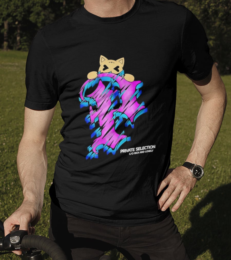 Private Selection C O Rich And Lonely Streetwear Cat Graffiti Aesthetic T-Shirt