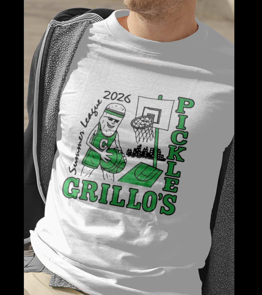 Grillo's Pickles 2026 Summer League Basketball Player And Hoop Fun T-Shirt