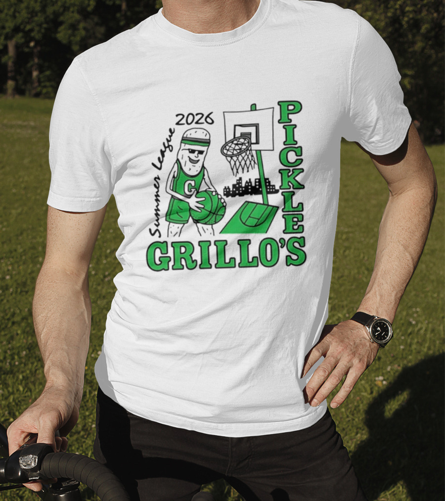 Grillo's Pickles 2026 Summer League Basketball Player And Hoop Fun T-Shirt