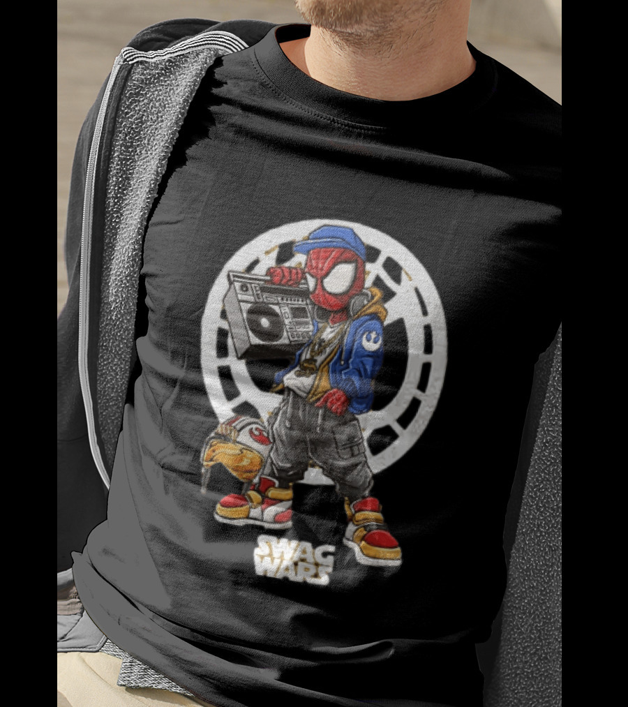 Spider Man Star Wars Swag Wars Youth Boombox Jedi T-Shirt