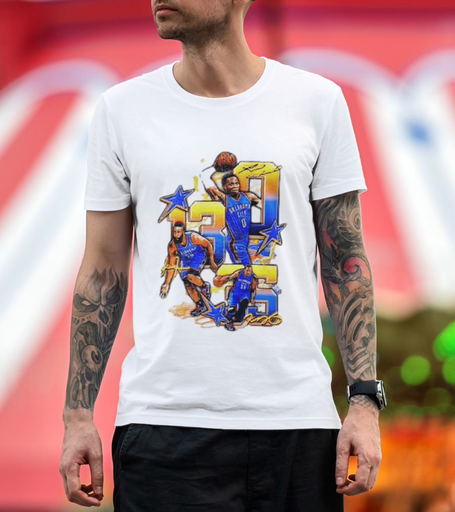 James Harden Russell Westbrook Kevin Durant Oklahoma City Thunder NBA Legends T-Shirt
