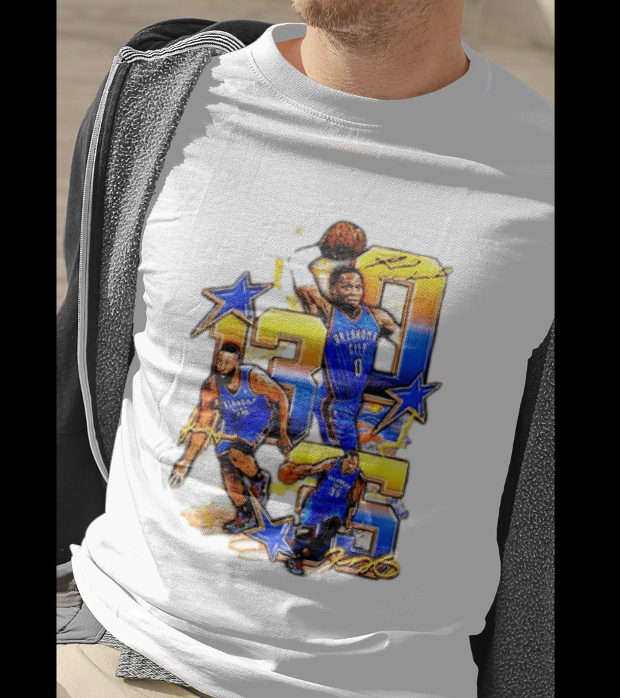 James Harden Russell Westbrook Kevin Durant Oklahoma City Thunder NBA Legends T-Shirt
