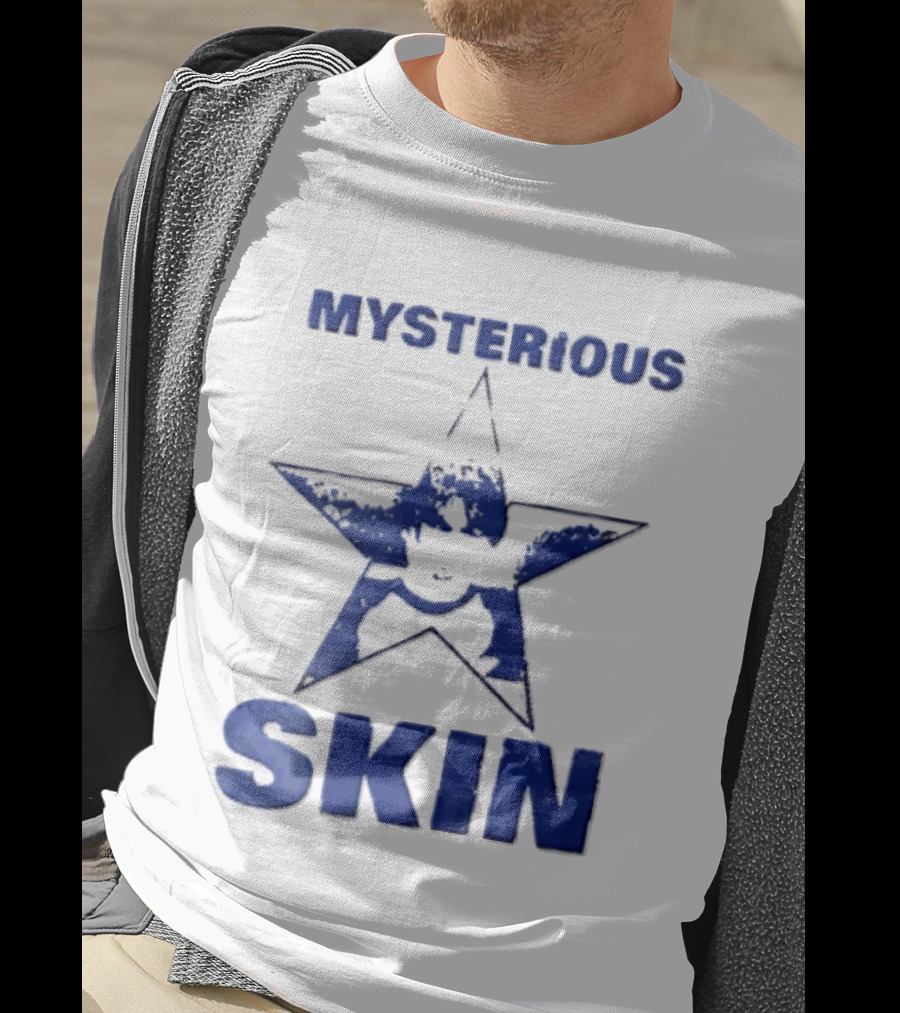 Mysterious Skin Distressed Blue Star Male Bootleg T-Shirt