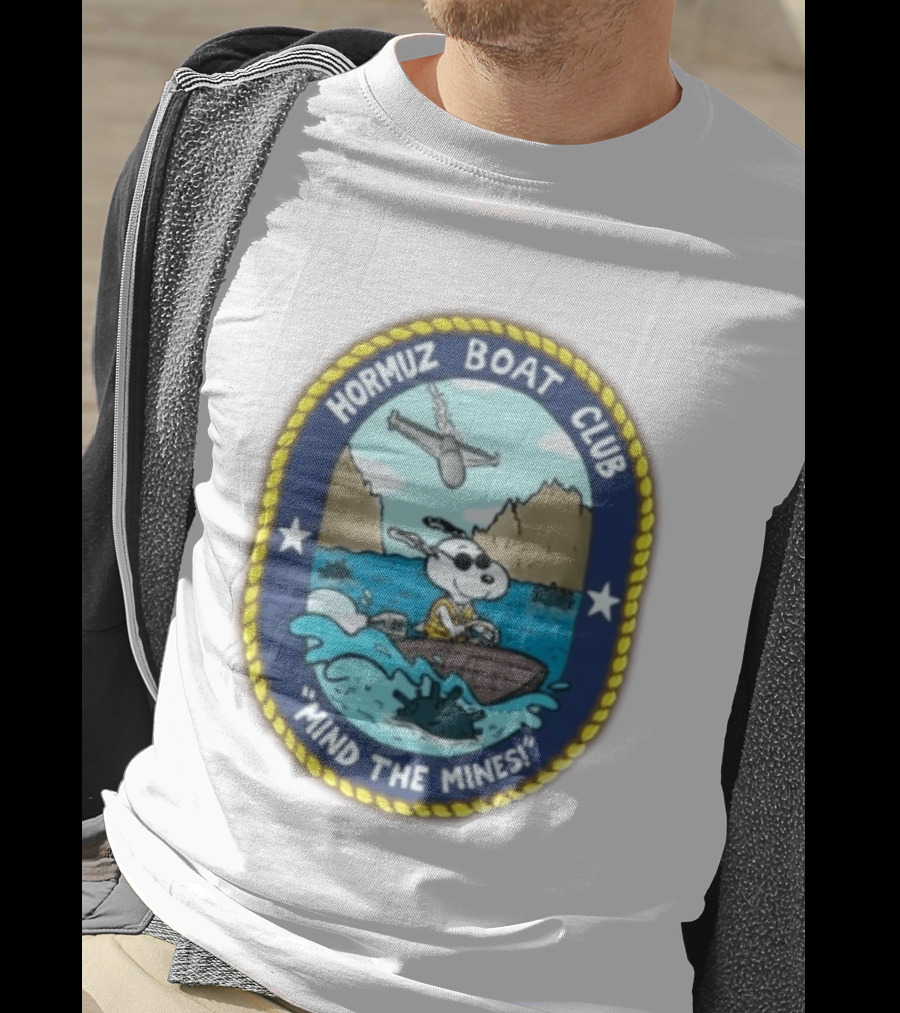 Hormuz Boat Club Snoopy Mind The Mines Marine Adventure Patch T-Shirt