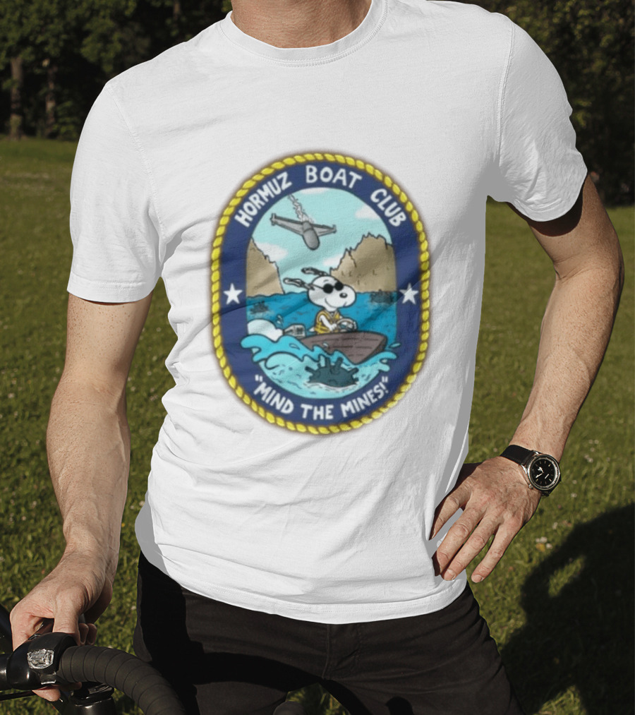 Hormuz Boat Club Snoopy Mind The Mines Marine Adventure Patch T-Shirt