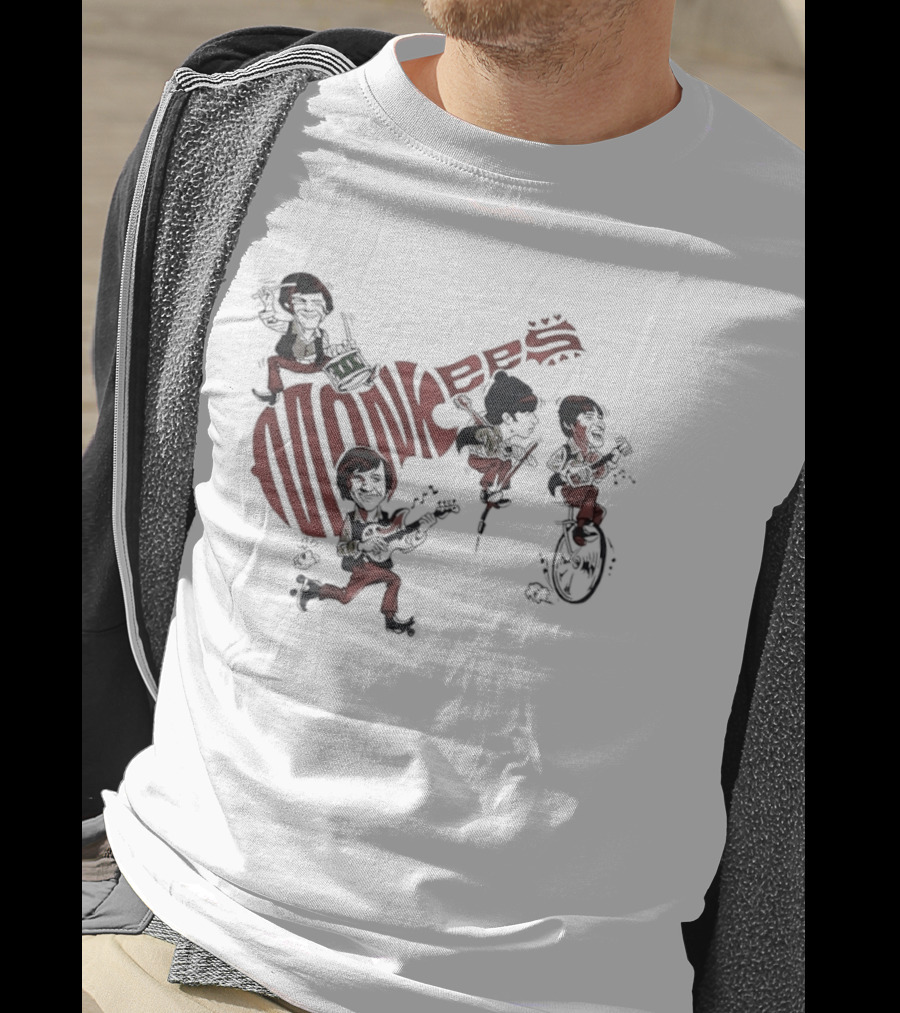 The Monkees Cartoon Band Members Davy Jones Micky Dolenz Mike Nesmith Peter Tork T-Shirt