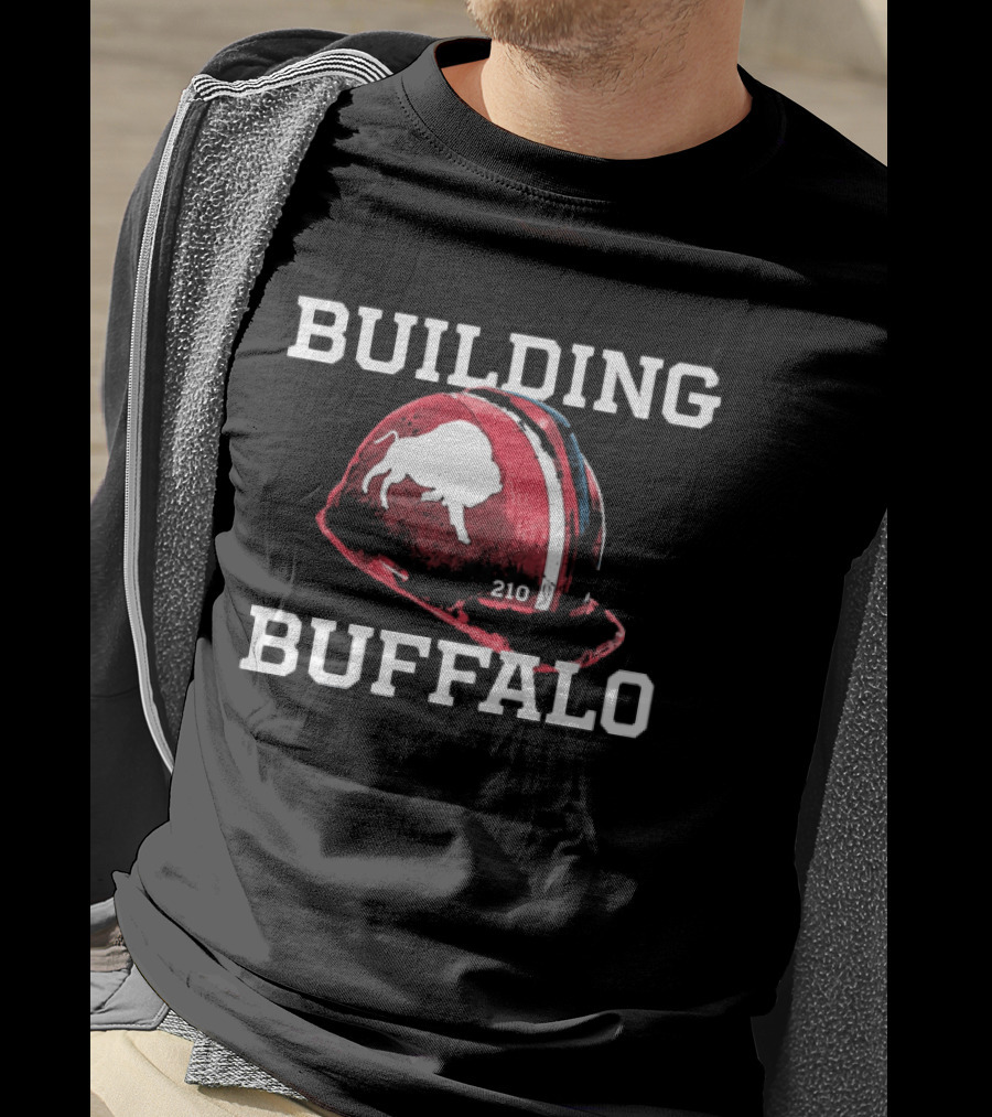 Building Buffalo 2026 Highmark Stadium Helmet T-Shirt