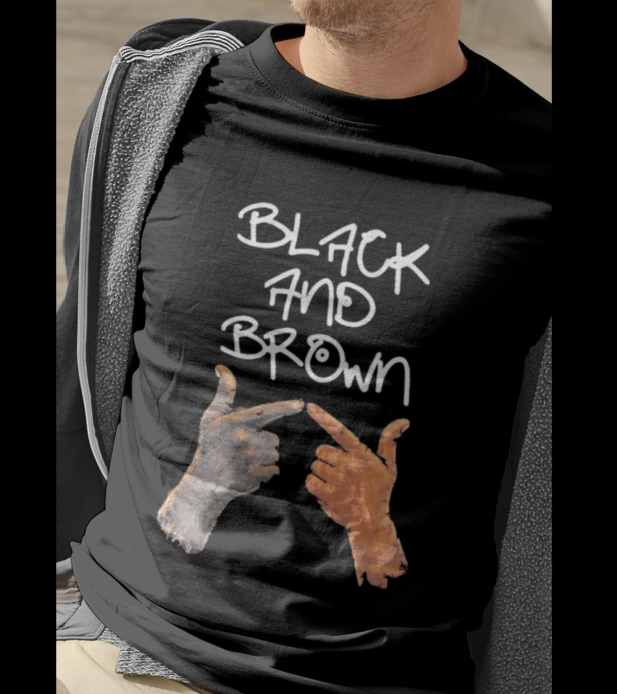 Black And Brown Hand Gesture Unity Solidarity T-Shirt
