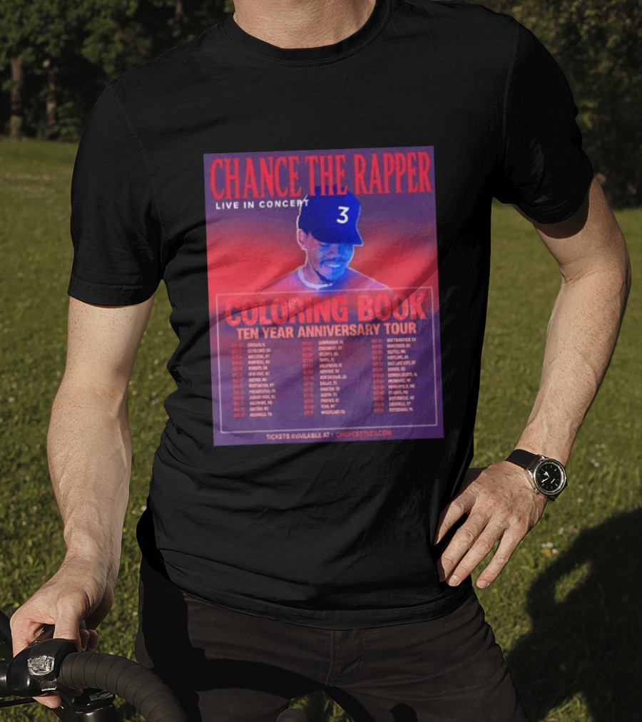 Chance The Rapper Live In Concert Coloring Book Ten Year Anniversary Tour Dates And Tickets T-Shirt