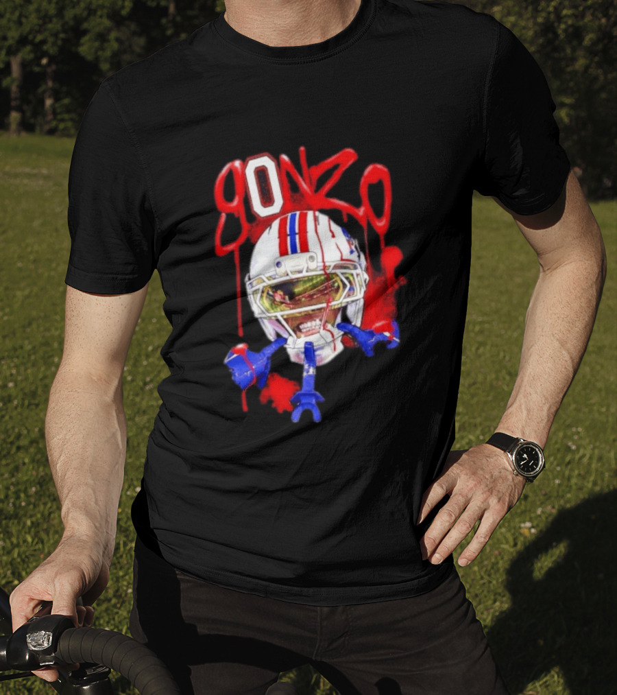 Christian Gonzalez Gonzo New England Patriots Football Helmets And Gear T-Shirt