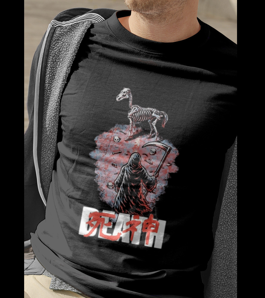 Shinigami Grim Reaper Skeleton Horse T-Shirt