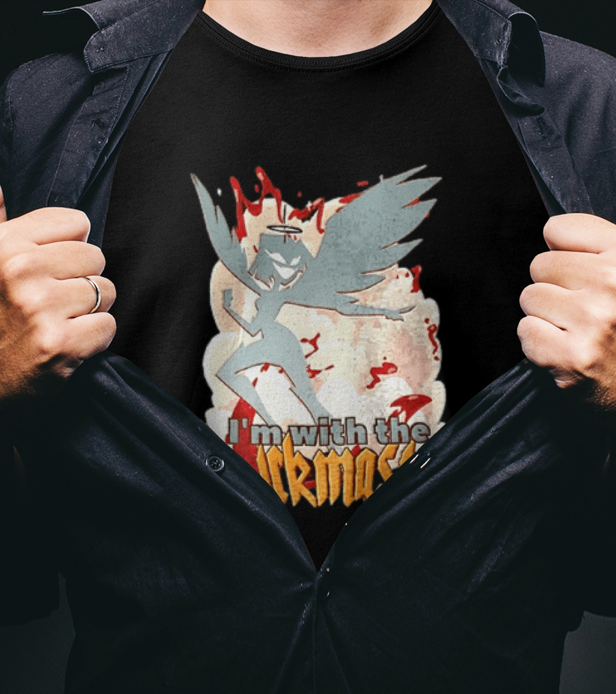 I'm With The Dickmaster Lute Hazbin Hotel Winged T-Shirt
