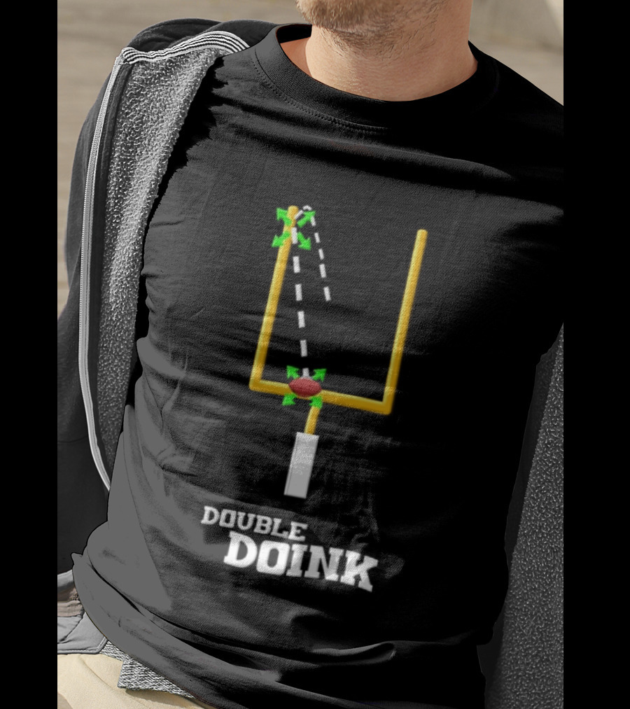 Double Doink Yellow Goalpost Football Collision Trajectory T-Shirt