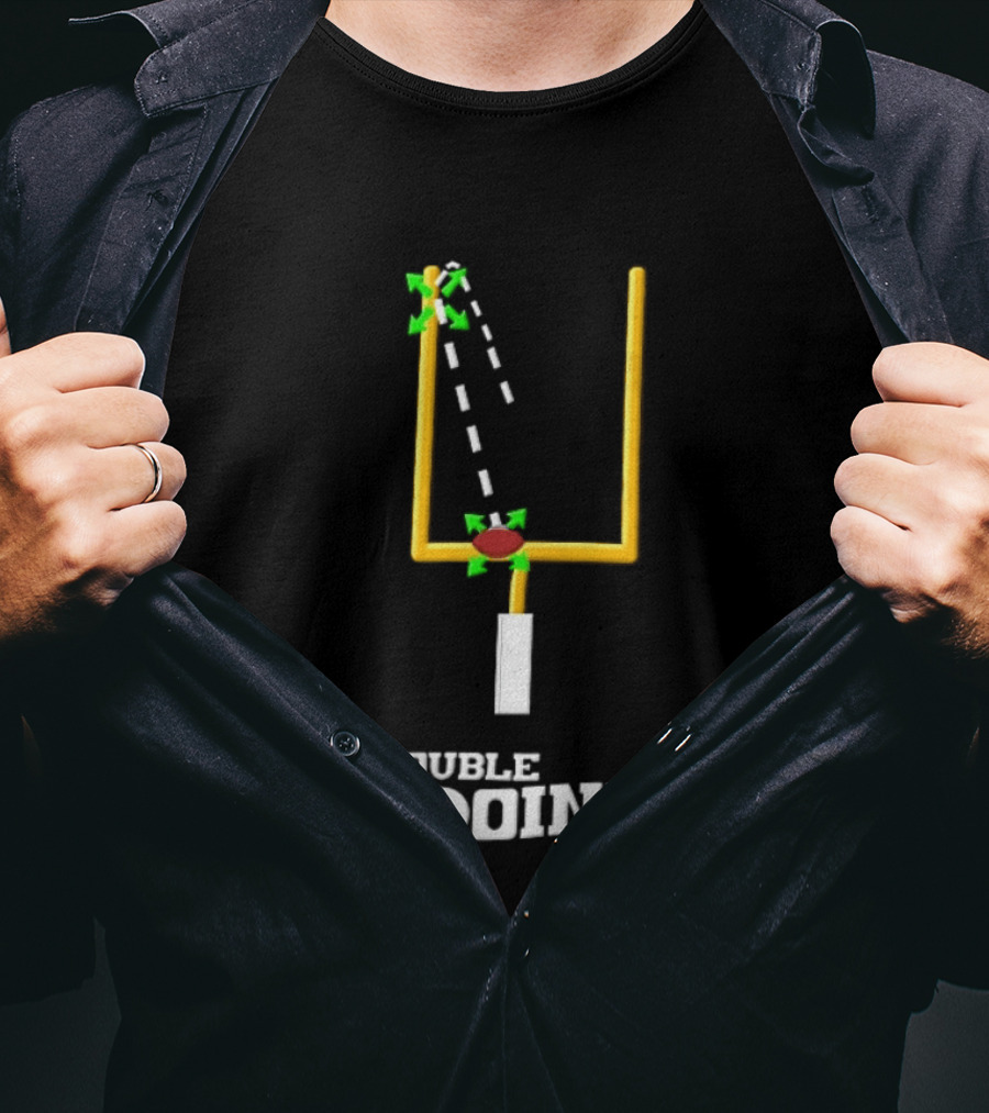 Double Doink Yellow Goalpost Football Collision Trajectory T-Shirt