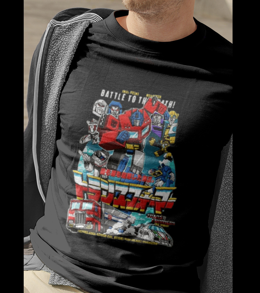 Optimus Prime Megatron Transformers Battle To The Death Beyond Good Japanese Text Autobots Decepticons Truck Robot T-Shirt