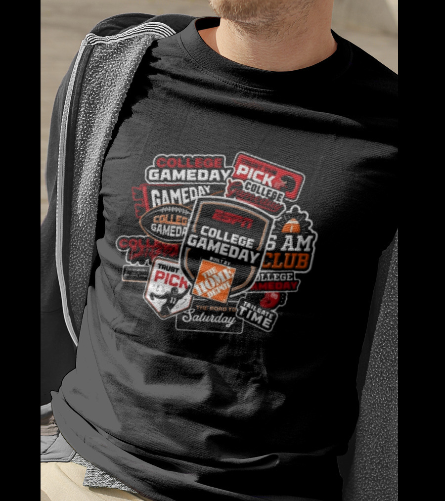 ESPn College GameDay Pick 6 AM Club Home Depot Road To Saturday Tailgate Time T-Shirt