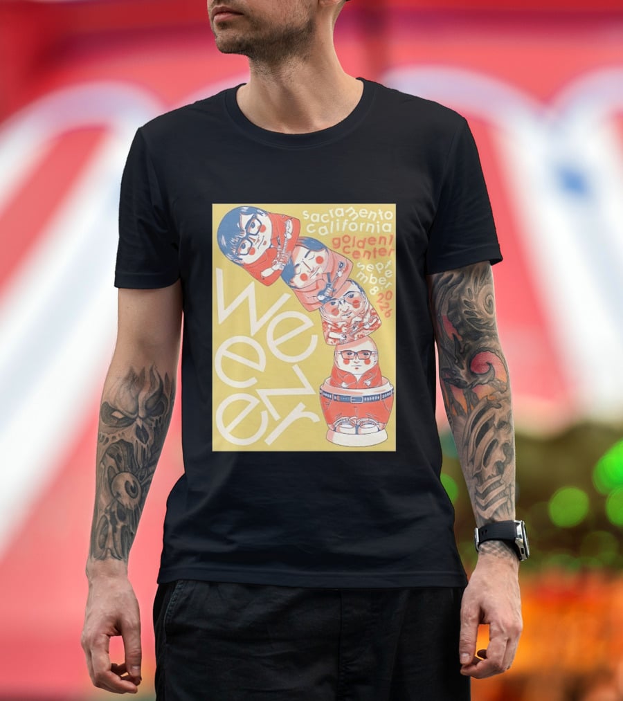 Sacramento California Golden 1 Center September 8 2026 Weezer Concert Matryoshka Dolls T-Shirt