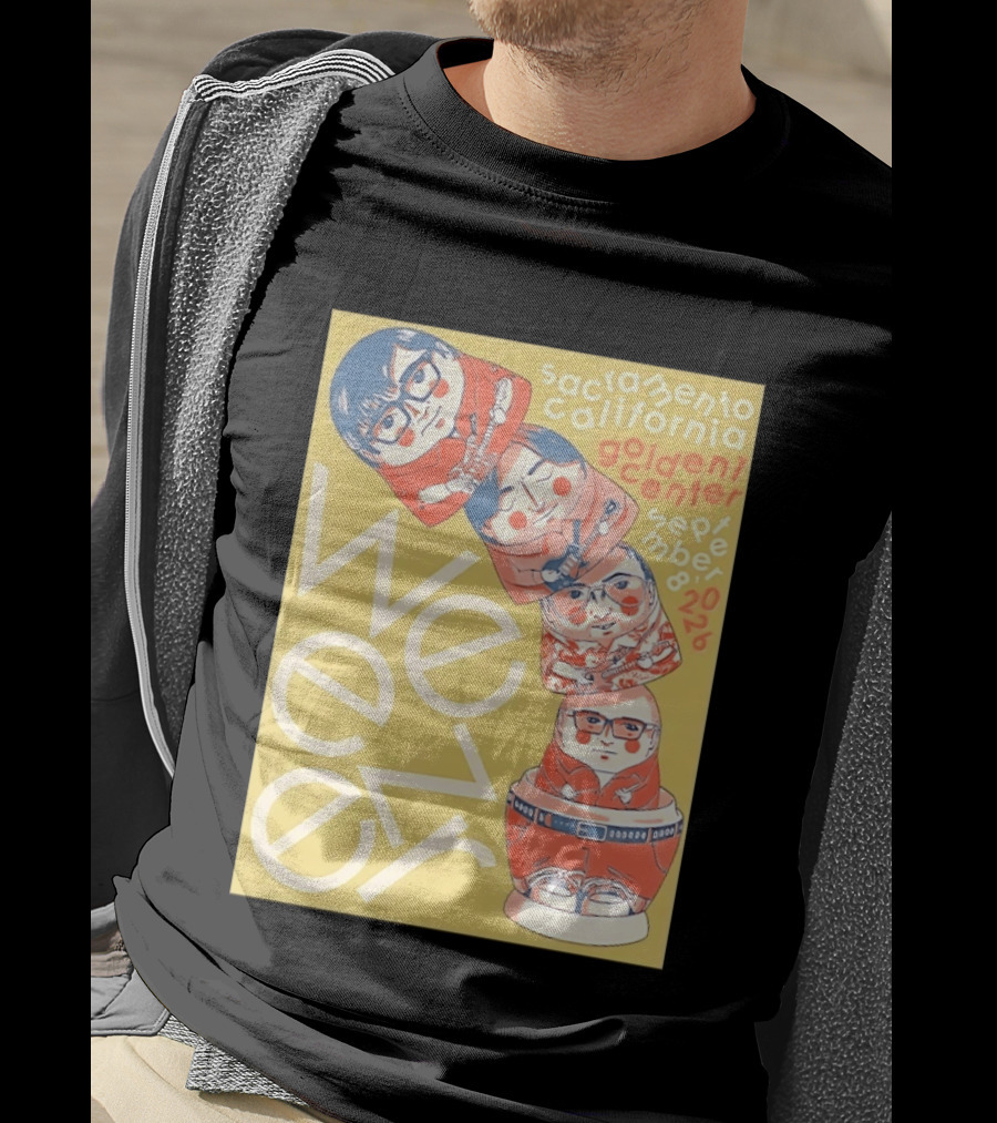 Sacramento California Golden 1 Center September 8 2026 Weezer Concert Matryoshka Dolls T-Shirt