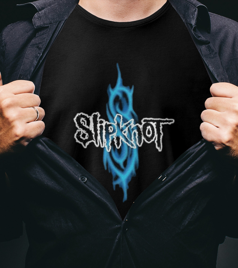 Slipknot Blue Tribal Flame Caustic Agnostic T-Shirt
