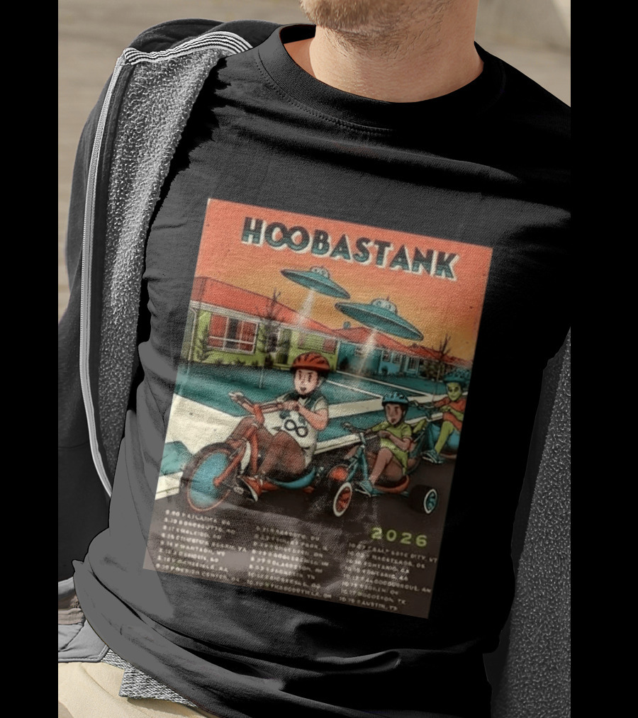 Hoobastank 2026 North America Tour Schedule Vintage UFO T-Shirt