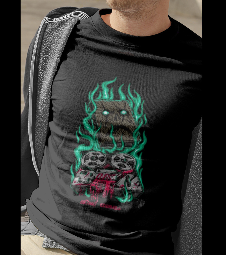 Ice Nine Kills Necronomikills Evil Dead 2 2026 Tape Recorder And Book With Flames T-Shirt