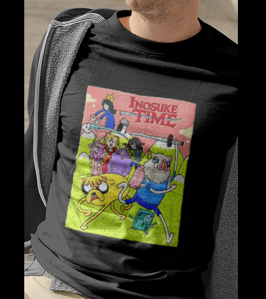 Inosuke Time Adventure With Demon Slayer Crossover Characters T-Shirt