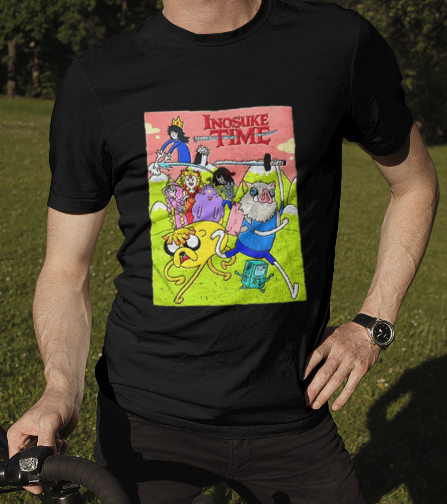 Inosuke Time Adventure With Demon Slayer Crossover Characters T-Shirt