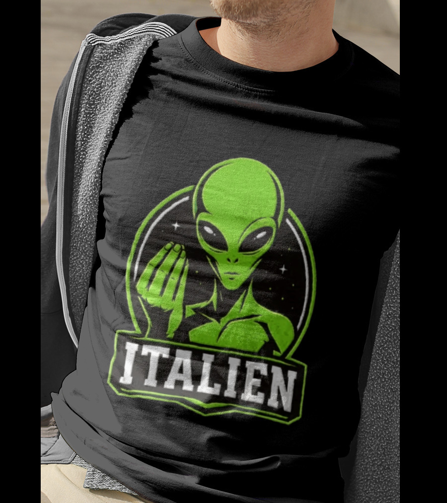 Italien Alien Hand Gesture Space Humor T-Shirt