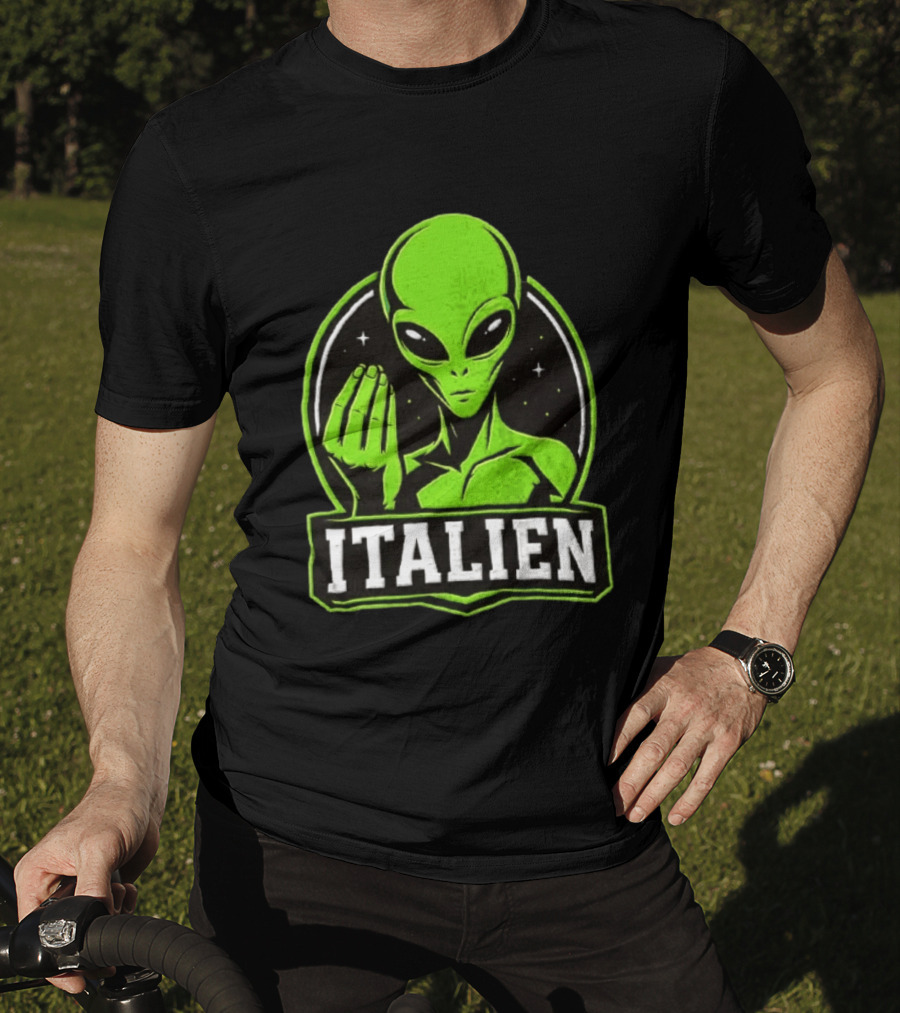 Italien Alien Hand Gesture Space Humor T-Shirt