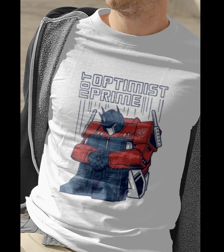 Optimist Prime Depressed Sad Robot Autobots Sitting T-Shirt