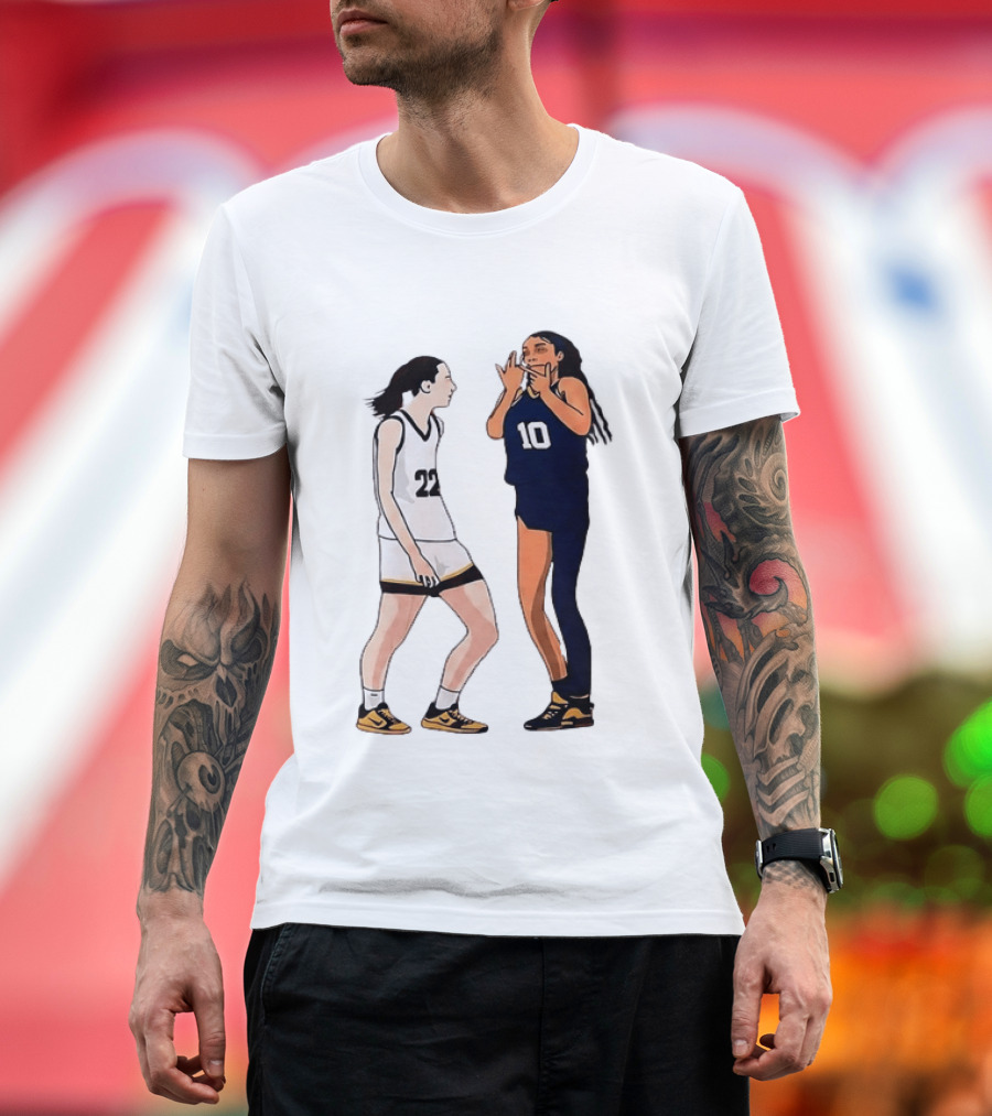 Caitlin Clark Angel Reese Basketball Rivalry 22 Vs 10 T-Shirt