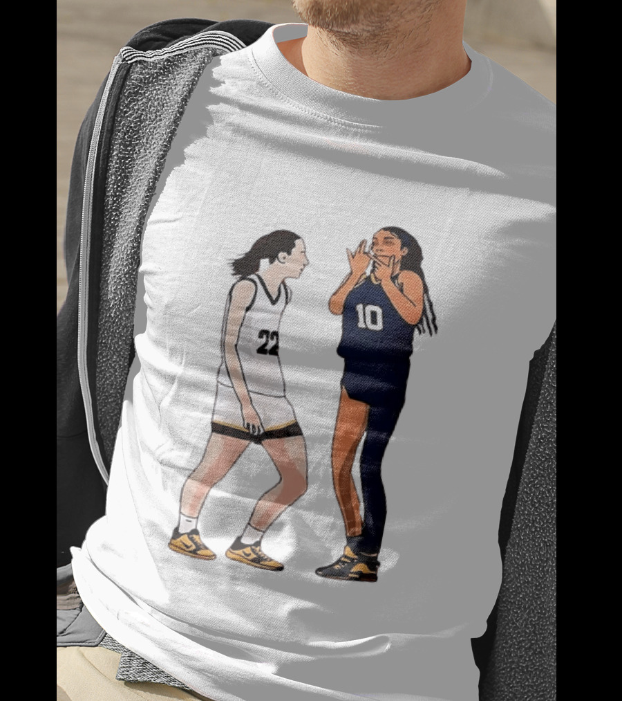 Caitlin Clark Angel Reese Basketball Rivalry 22 Vs 10 T-Shirt