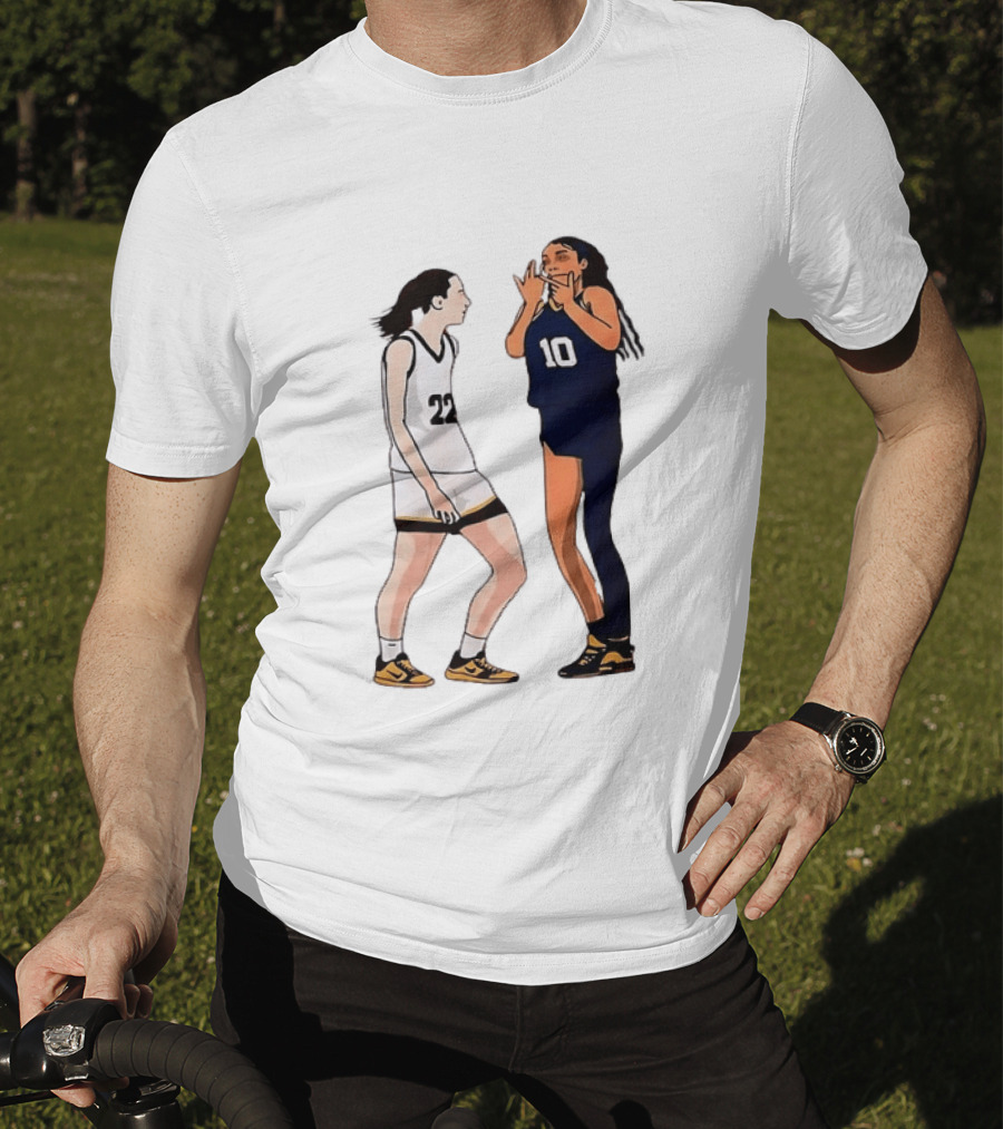 Caitlin Clark Angel Reese Basketball Rivalry 22 Vs 10 T-Shirt