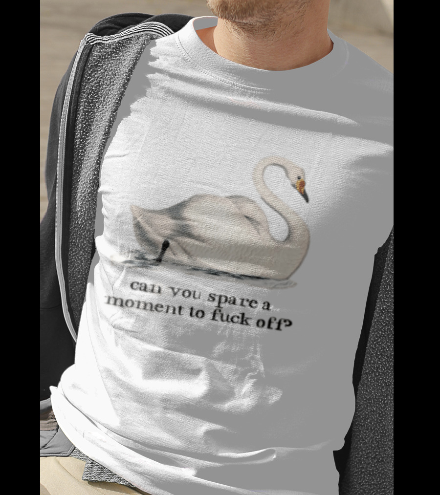 Can You Spare A Moment To Fuck Off White Swan Floating Water T-Shirt