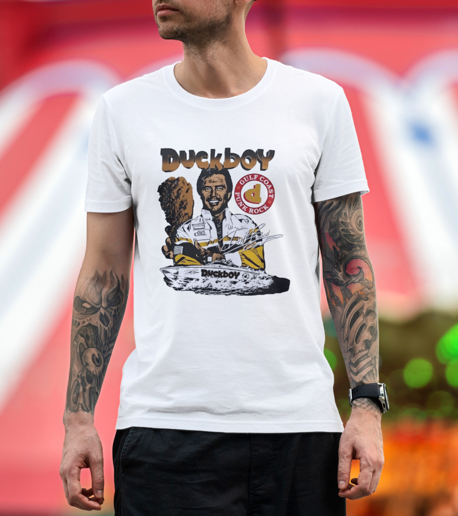 Duckboy Gulf Coast Punk Rock Diet Coke Racing Boat Signature T-Shirt