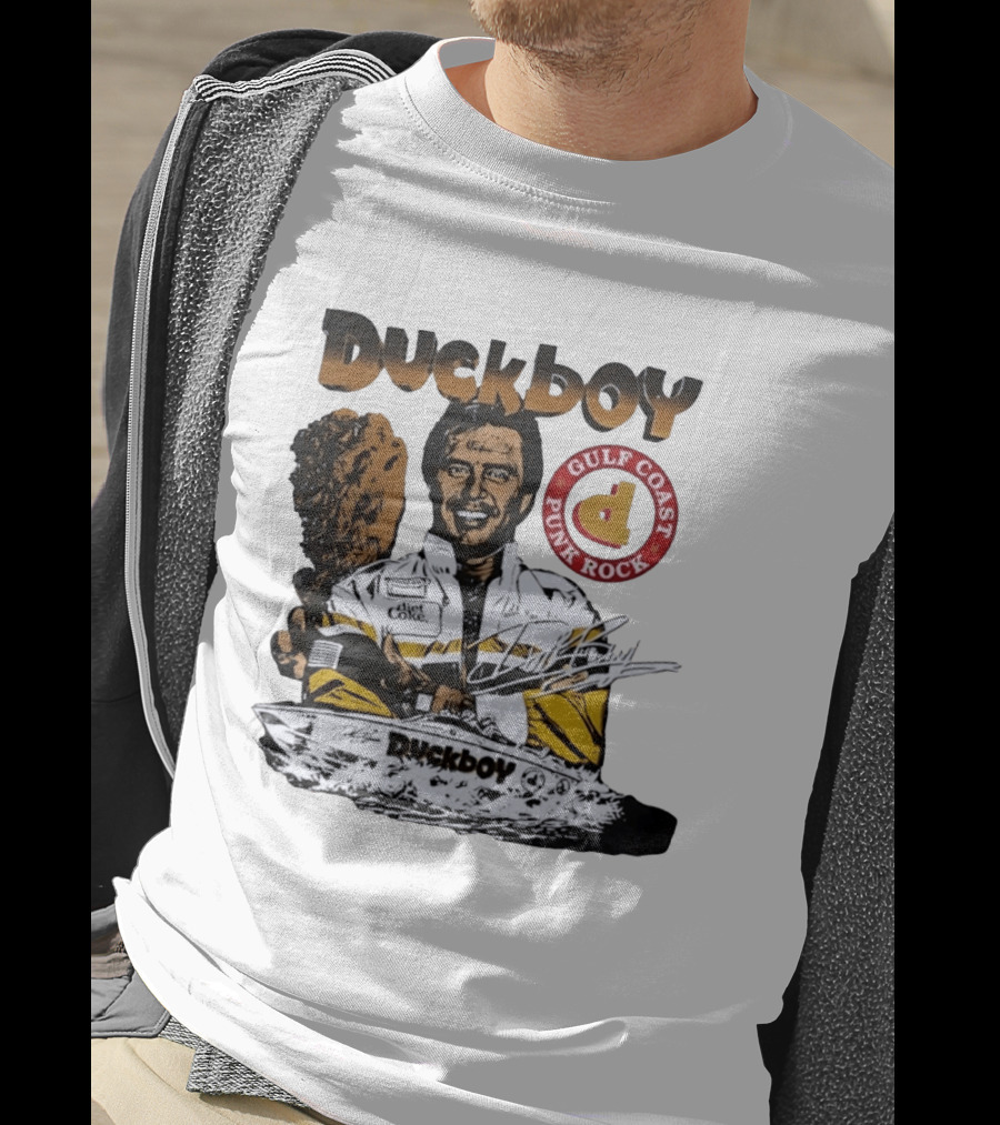 Duckboy Gulf Coast Punk Rock Diet Coke Racing Boat Signature T-Shirt