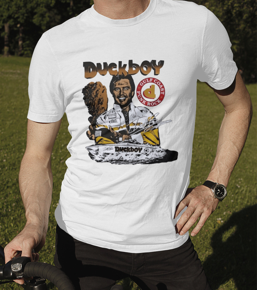 Duckboy Gulf Coast Punk Rock Diet Coke Racing Boat Signature T-Shirt