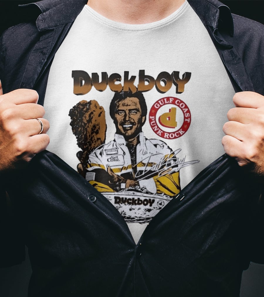 Duckboy Gulf Coast Punk Rock Diet Coke Racing Boat Signature T-Shirt